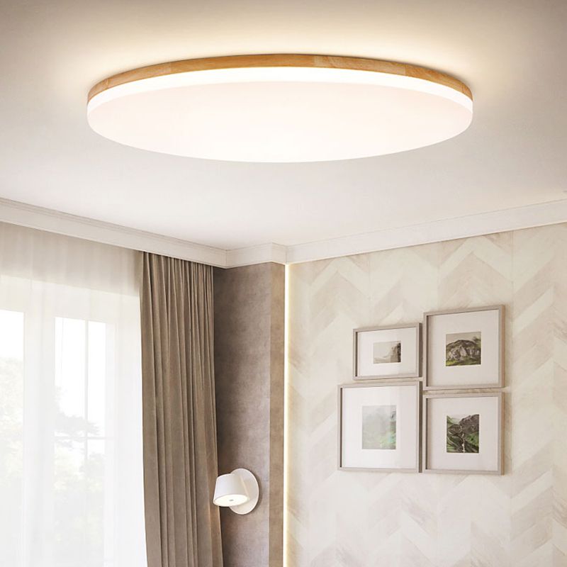 Evenor Plafonnier LED Grande Rond Moderne Bois-Luire