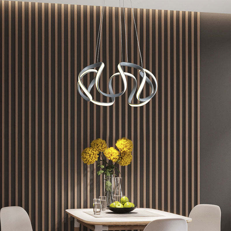 Eldorix Suspension Linéaire Moderne Doré/Café/Gris. Salon-Luire
