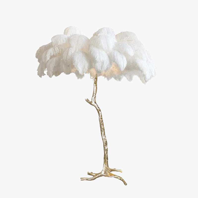 Lampadaire Fleur Luxe Plume/Métal Coloré Salon-Luire