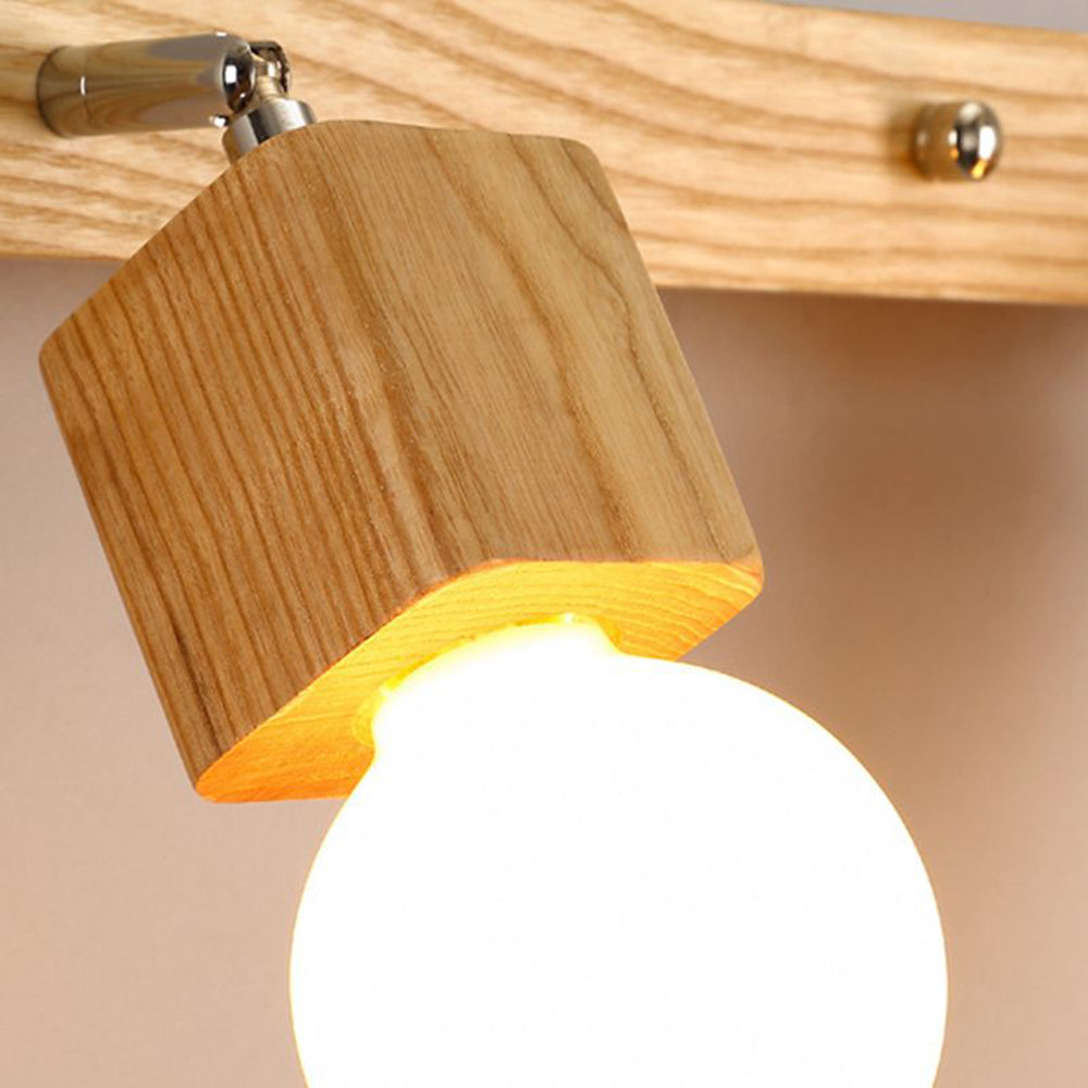 Kovonor Applique Murale LED Carrée Globe Réglable Naturelle Métal/Bois-Luire