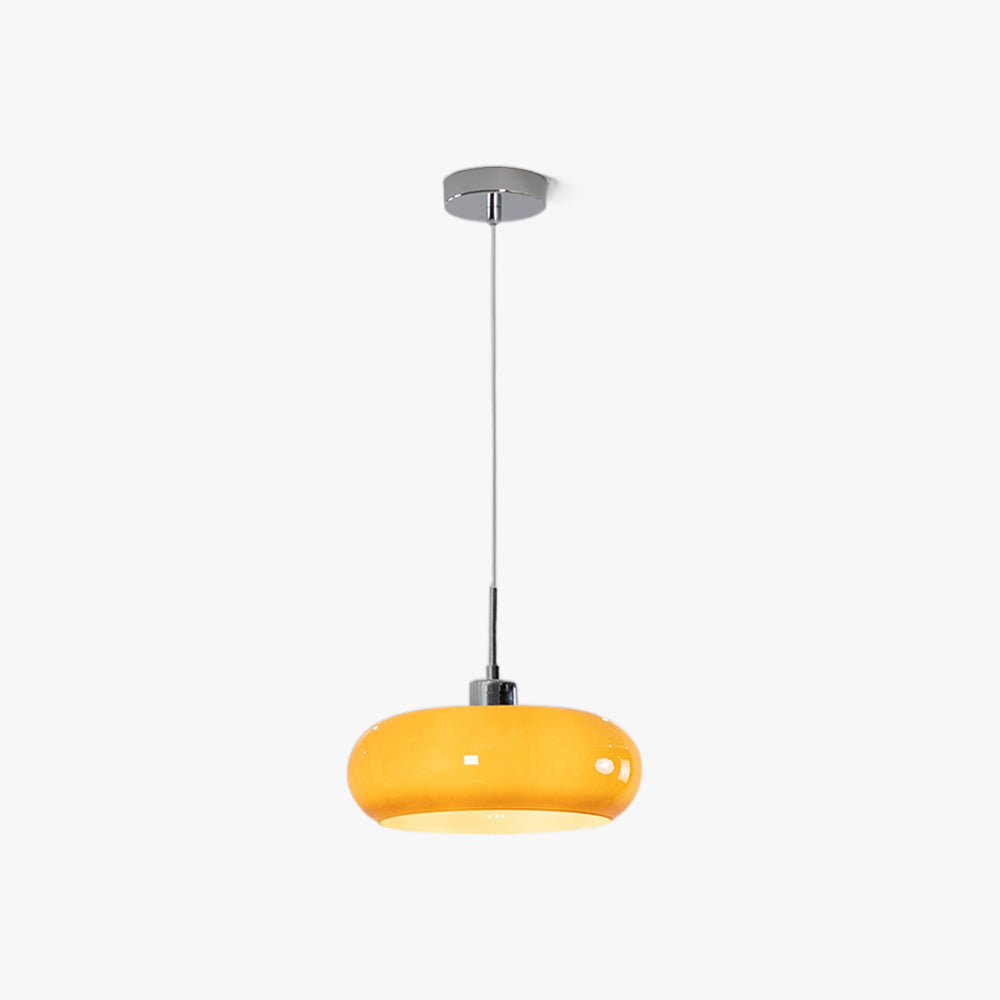 Vorenix Suspension Dôme Moderne Verre. Blanc/Orange. Salle de Bain-Luire