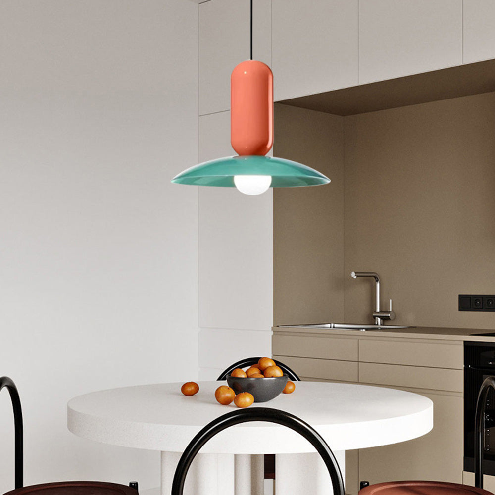 Vevelor Suspension Dôme Moderne. Metal. Vert/Blanc/Orange. Salon-Luire