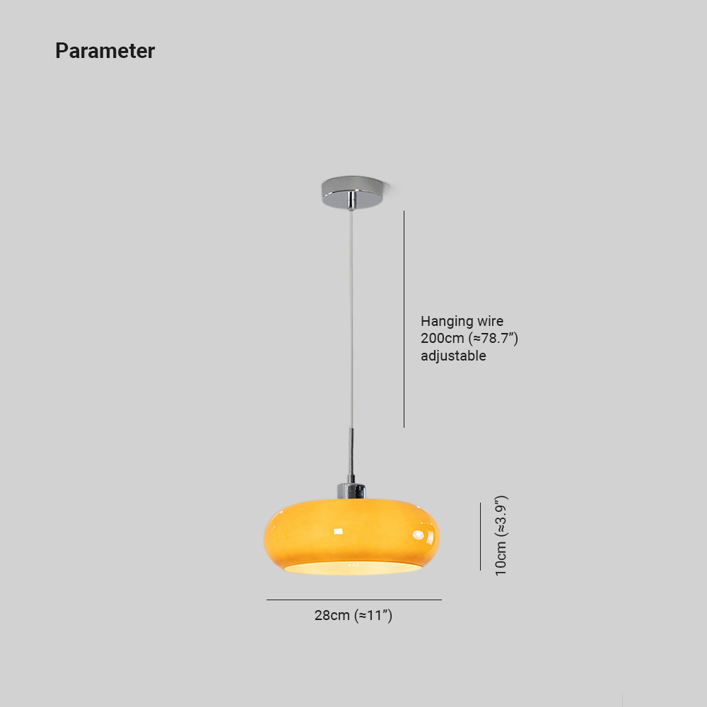 Vorenix Suspension Dôme Moderne Verre. Blanc/Orange. Salle de Bain-Luire