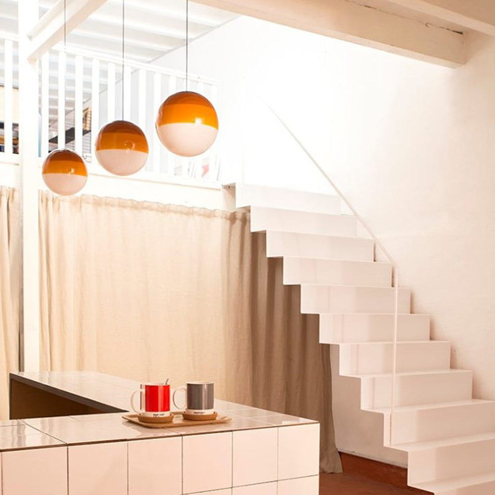 Vioxa Suspension Bulle Moderne Verre. Noir/Gris/Bleu/Rose. Salon-Luire