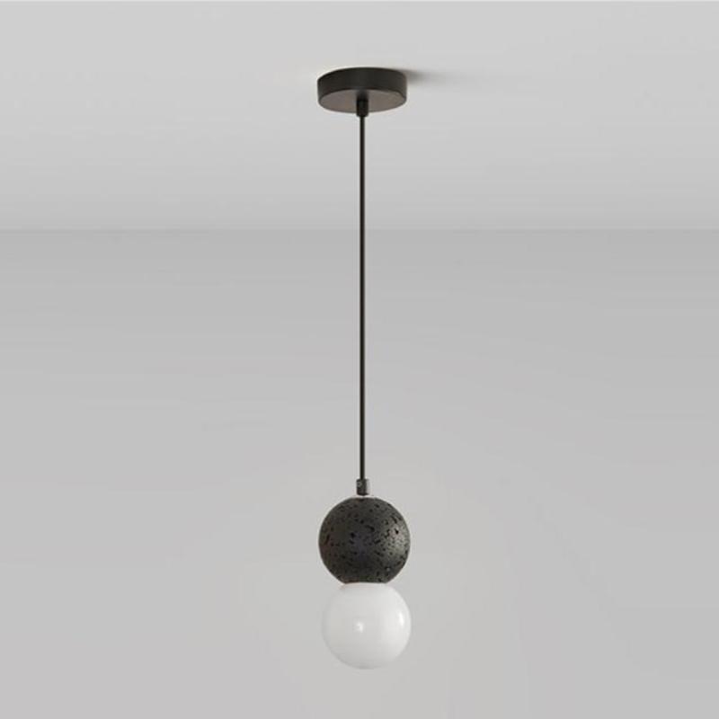 Luoxa Luminaires Suspensions Globe Moderne Pierre/Verre Rose/Gris/Noir/Blanc Salon-Luire