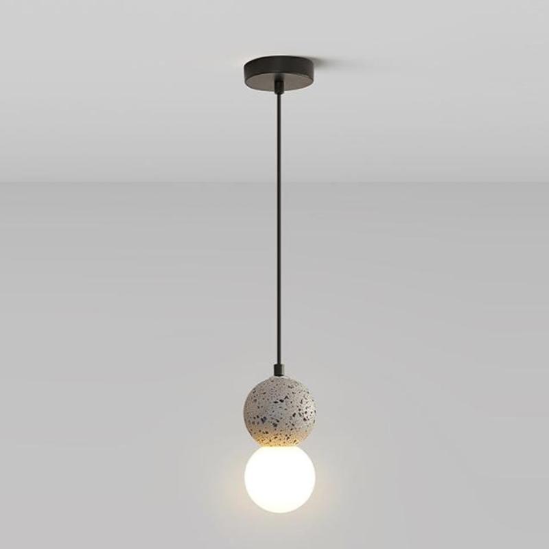 Luoxa Luminaires Suspensions Globe Moderne Pierre/Verre Rose/Gris/Noir/Blanc Salon-Luire