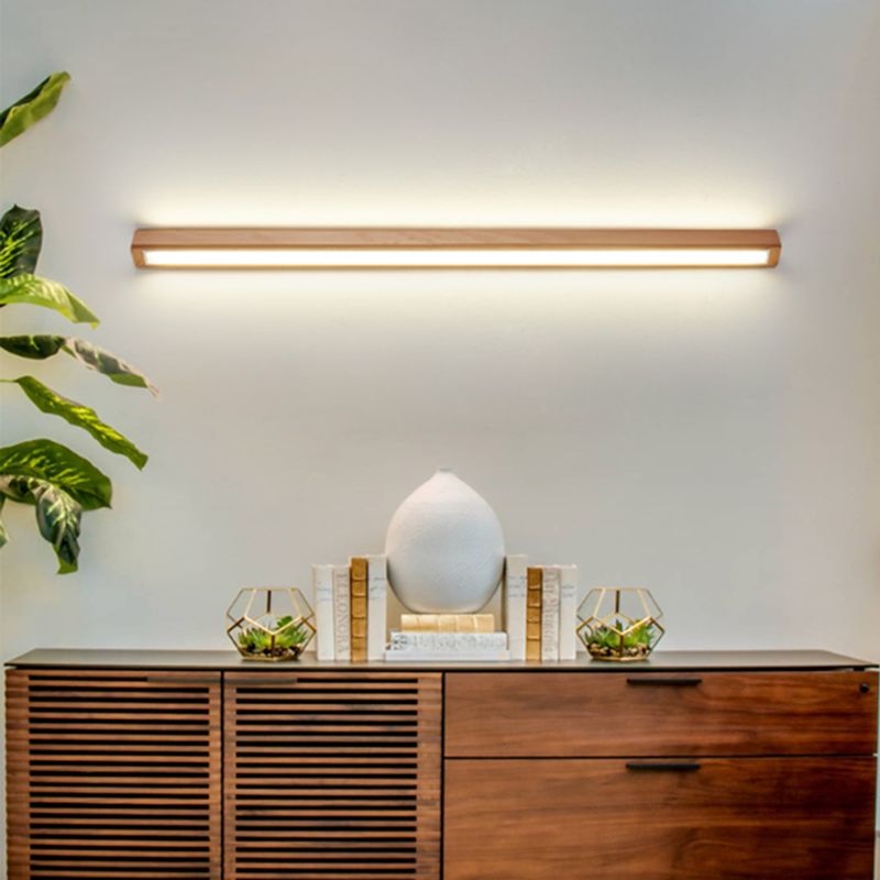 Vominex Applique Murale Miroir Linéaire Minimaliste Bois Salon-Luire