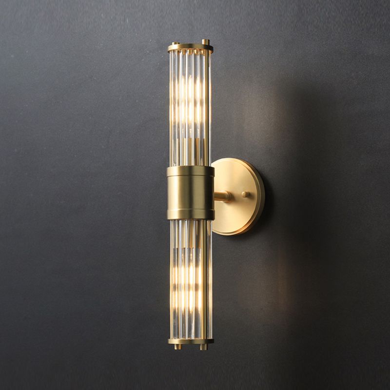 Noronor LED Applique Murale Cylindrique Vintage Métal/Verre Or-Luire