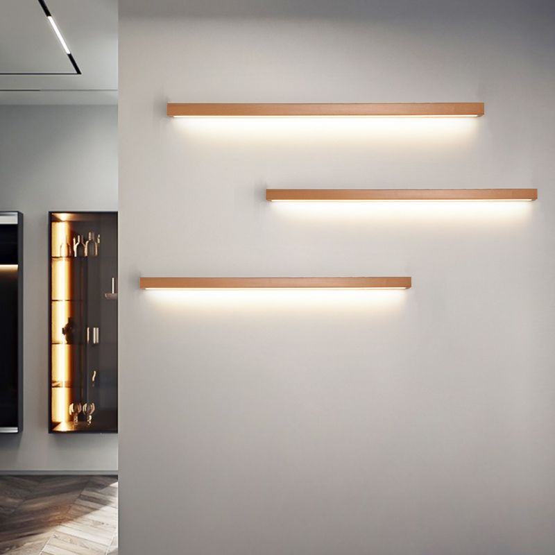 Vominex Applique Murale Miroir Linéaire Minimaliste Bois Salon-Luire