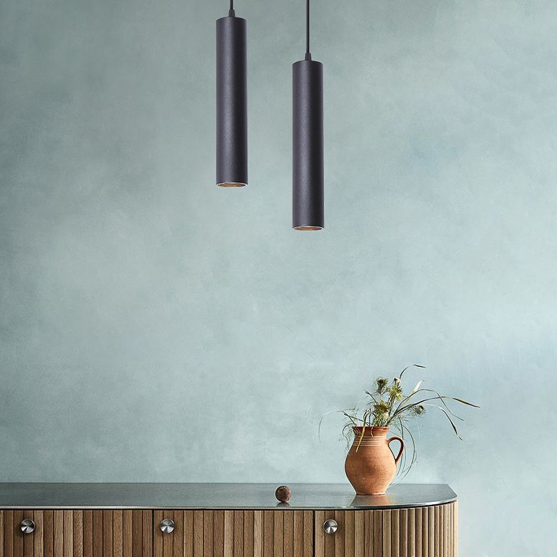 Vostel Suspension Cylindre Moderne. Métal. Noir. Salon-Luire