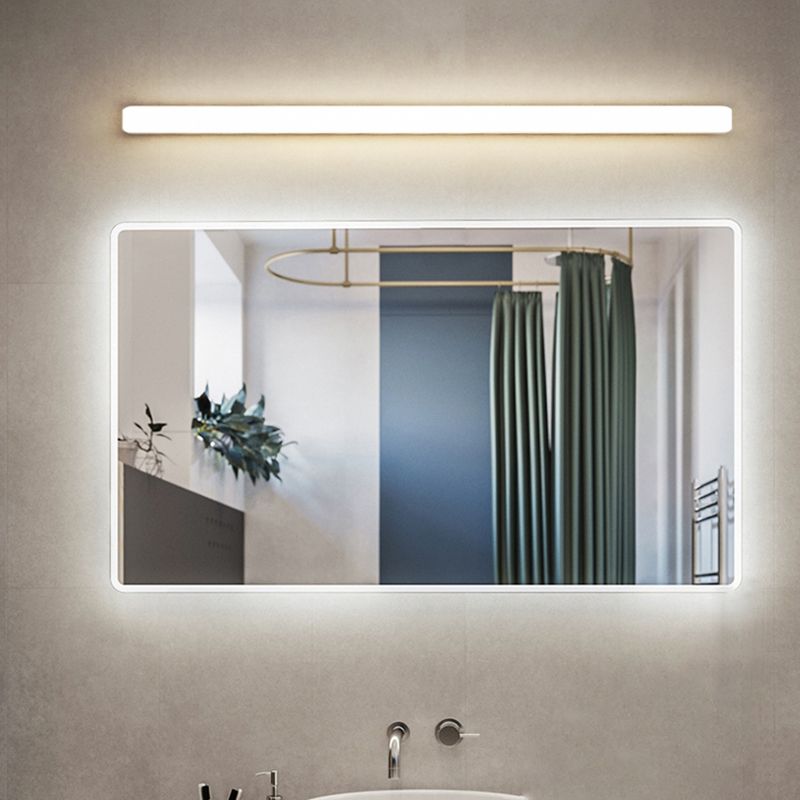 Rominex Applique Murale Miroir Linéaire Simple. Acrylique. Blanc. Salle de Bain-Luire