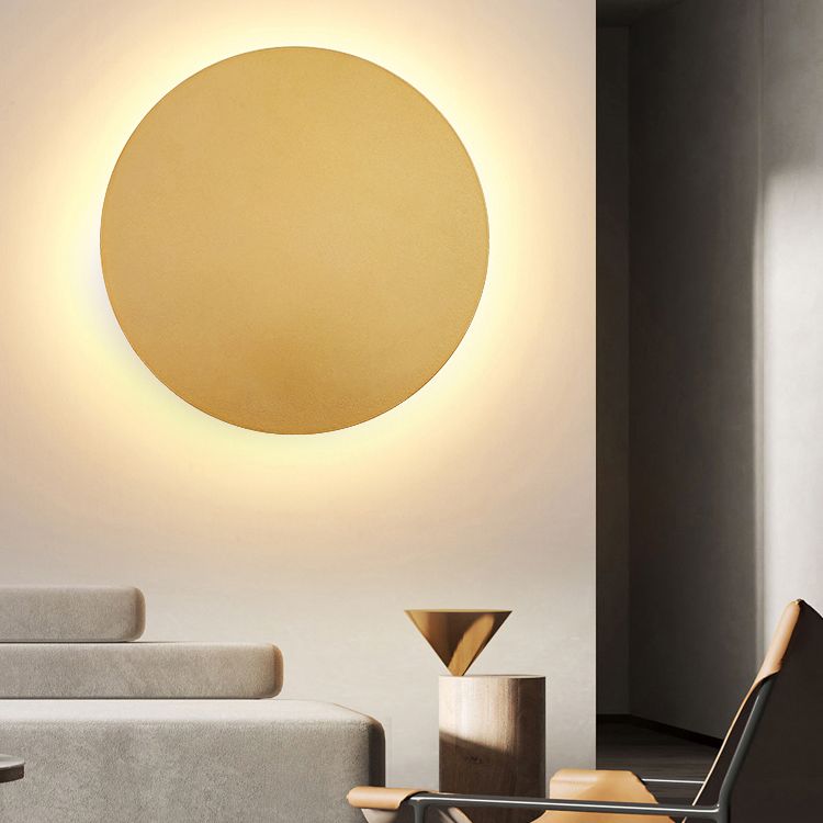 Aurorix Applique Murale Ronde Minimaliste Noir/Or/Blanc. Salon-Luire