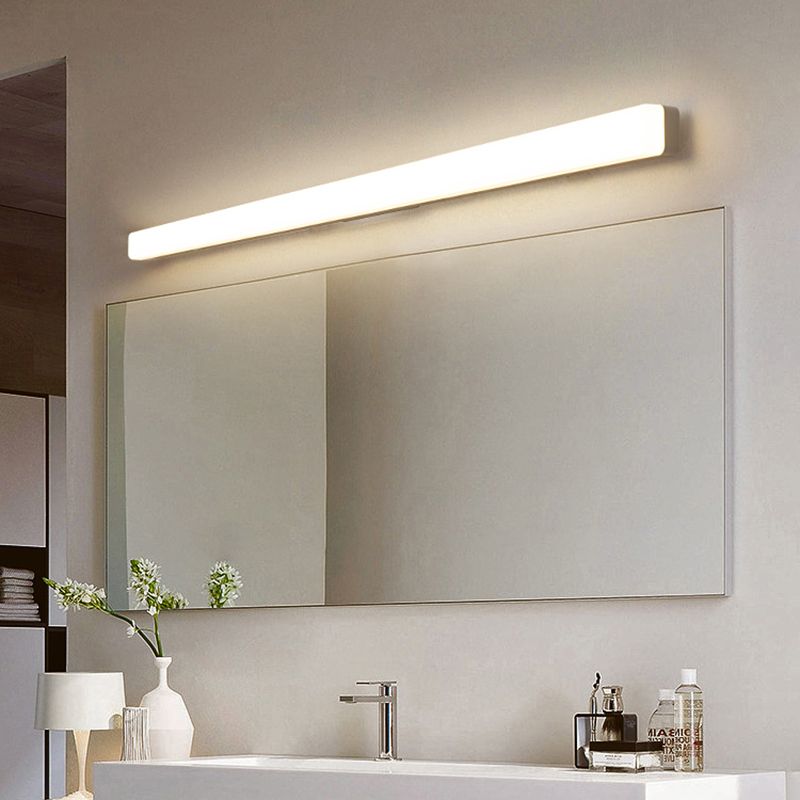 Rominex Applique Murale Miroir Linéaire Simple. Acrylique. Blanc. Salle de Bain-Luire