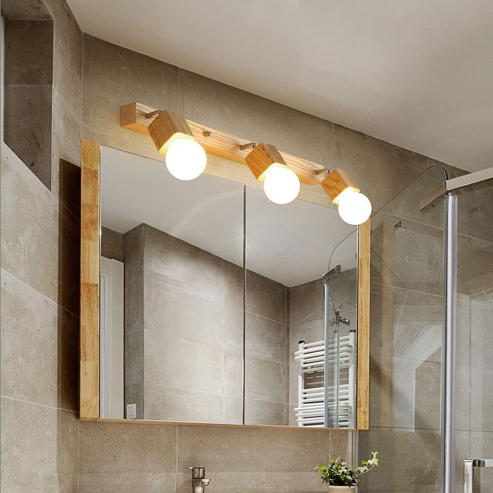 Kovonor Applique Murale LED Carrée Globe Réglable Naturelle Métal/Bois-Luire