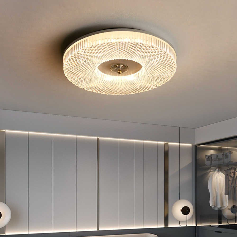 Kivin Plafonnier Moderne Rond LED Blanc/Doré/Noir Chambre à Coucher-Luire