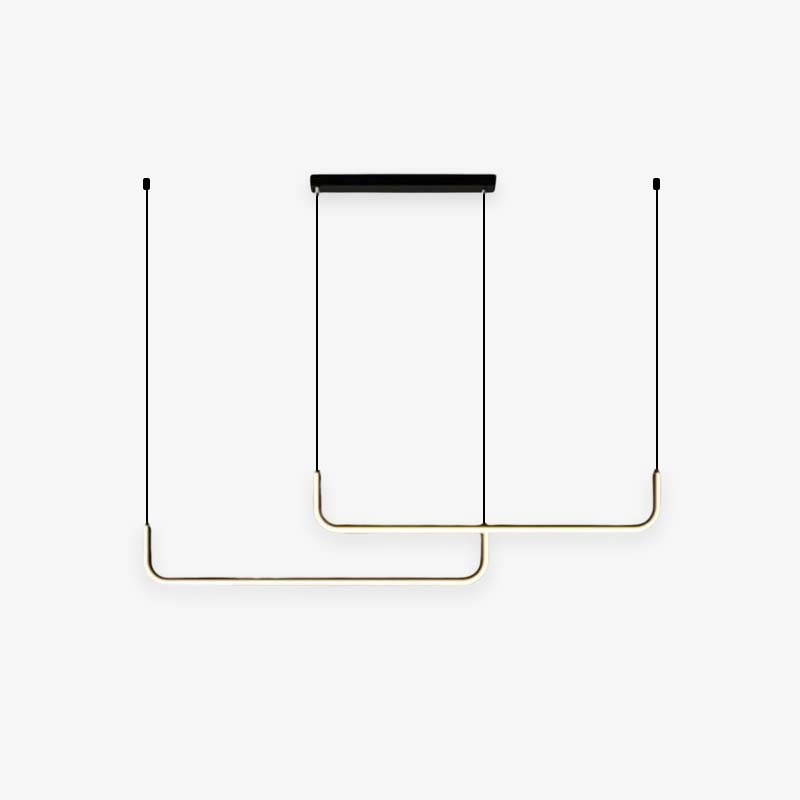 Eldin Suspension Linéaire Minimaliste Or/Noir. Salon-Luire