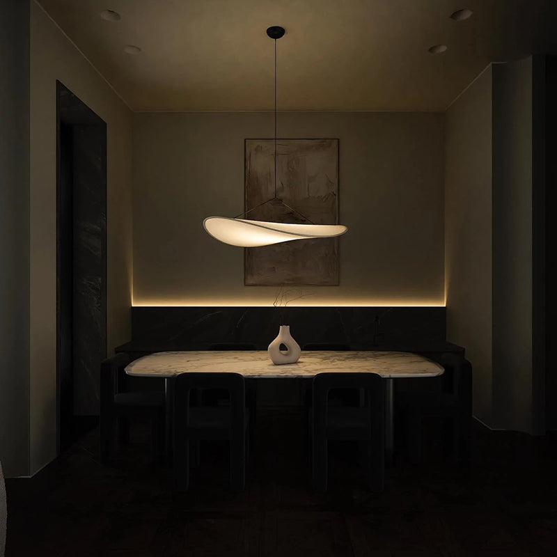 Evelor Suspension Géométrique Moderne Soie Blanc Salon-Luire
