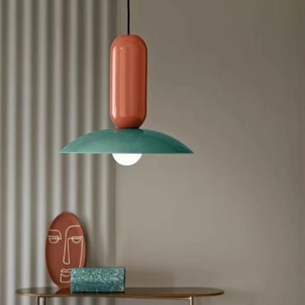 Vevelor Suspension Dôme Moderne. Metal. Vert/Blanc/Orange. Salon-Luire