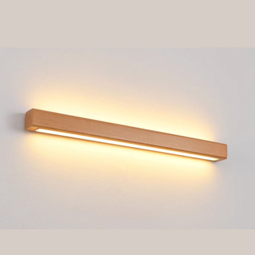 Vominex Applique Murale Miroir Linéaire Minimaliste Bois Salon-Luire