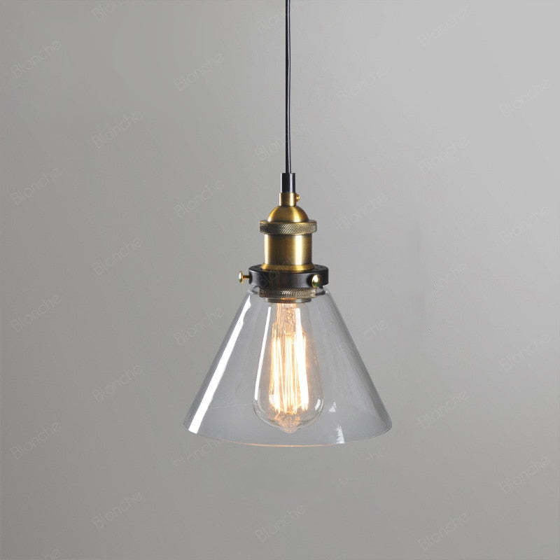 Siroven suspension Industriel en Verre. Clair/Ambre/Gris Fumé-Luire