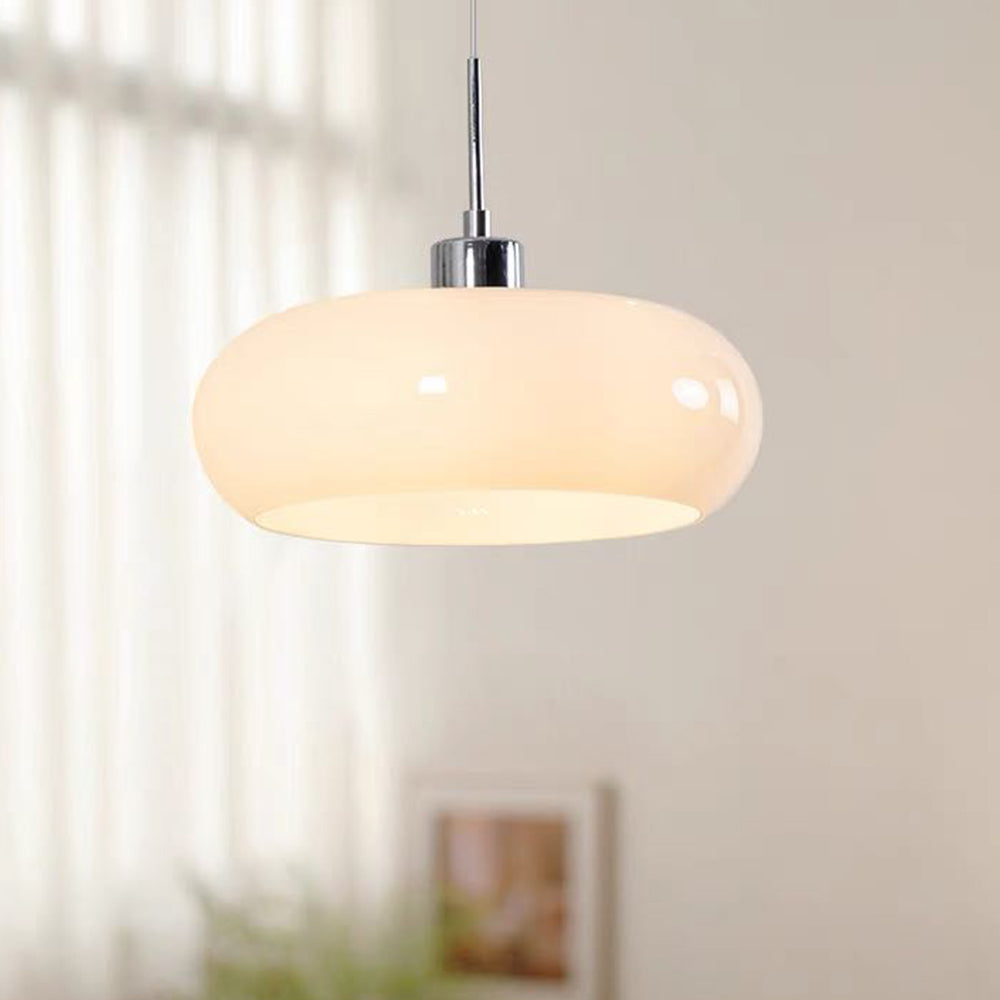 Vorenix Suspension Dôme Moderne Verre. Blanc/Orange. Salle de Bain-Luire