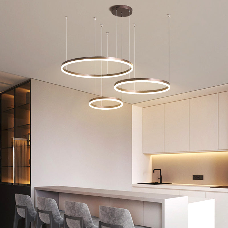 Zorin Suspension Anneau Moderne Métal Noir/Doré/Café Salon-Luire