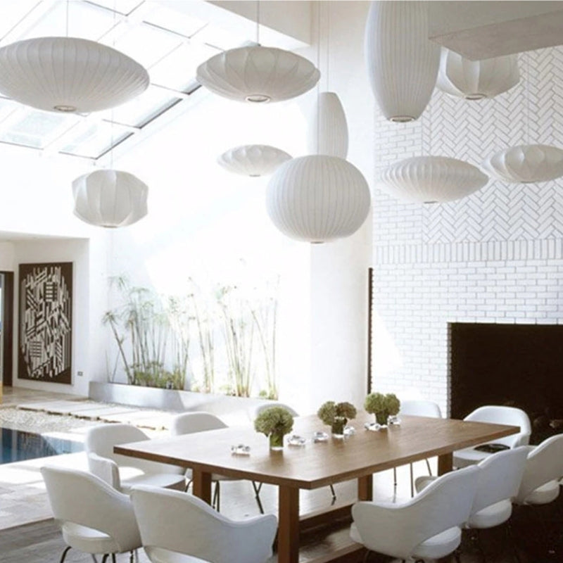 Eronar Suspension Vintage. Métal/Tissu. Blanc. Bar-Luire