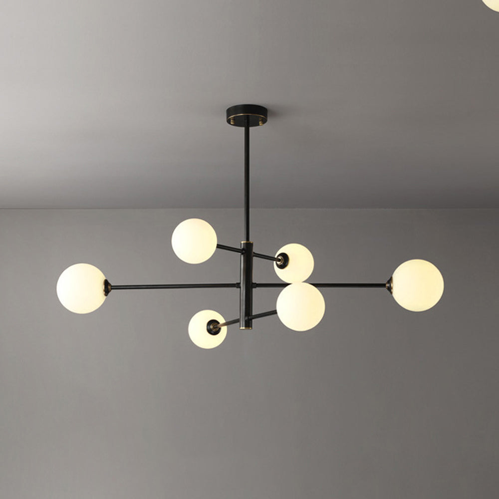 Teoxa Lustre Bulle Moderne. Cuivre/Verre. Noir/Cuivre. Salon-Luire