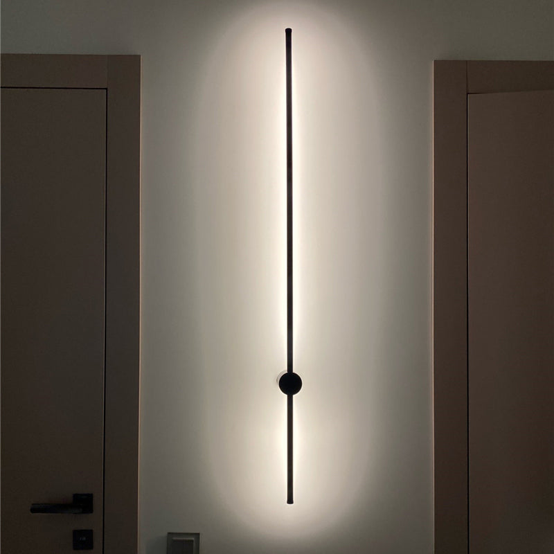 Kirixen Applique Murale Intérieure Minimaliste Linéaire LED. Métal. Noir.-Luire
