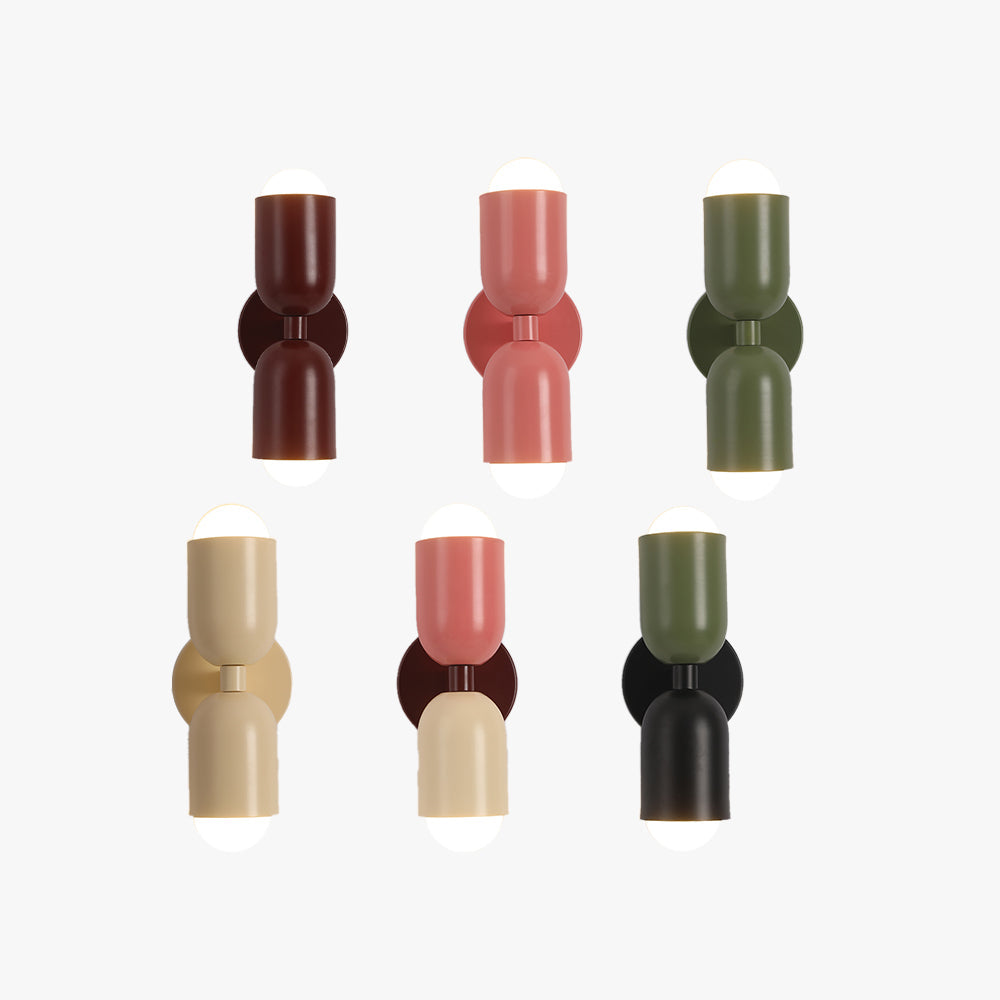 Zareno Applique Murale Cylindre Scandinave Métal Coloré Salon-Luire