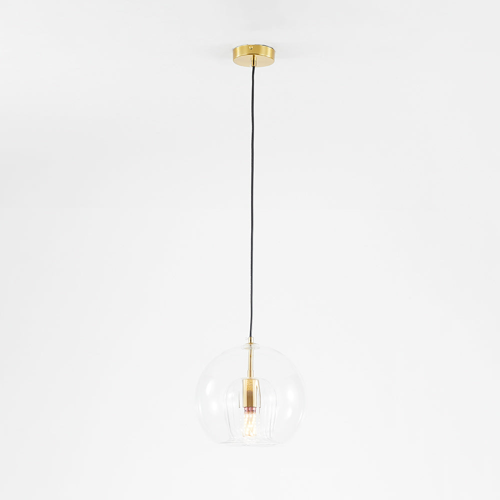 Eronix Suspension Bulle Nordique Verre Transparent/Doré Salon/Chambre-Luire