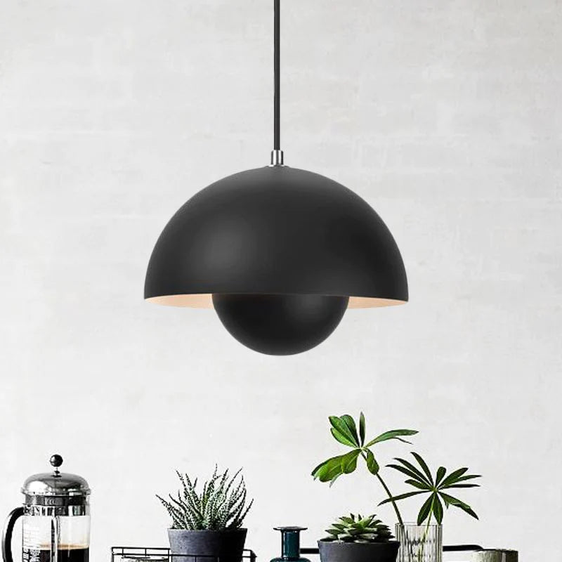 Tareno Suspension Ronde Moderne. Métal. Noir/Blanc/Rouge/Jaune-Luire