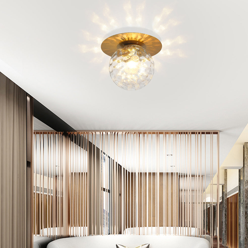 Tavonor Applique Murale Globe Moderne Design LED Métal Verre Noir/Or Salle de Bain-Luire