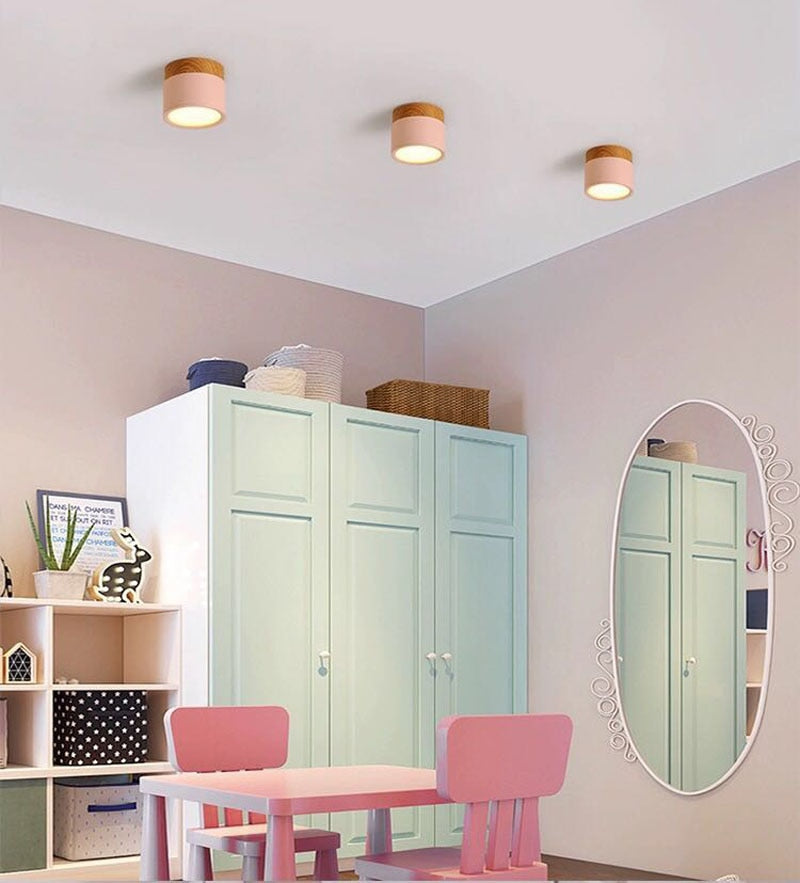 Lumex Petit Plafonnier Led Multicolor Bois Nordique. Couloir-Luire