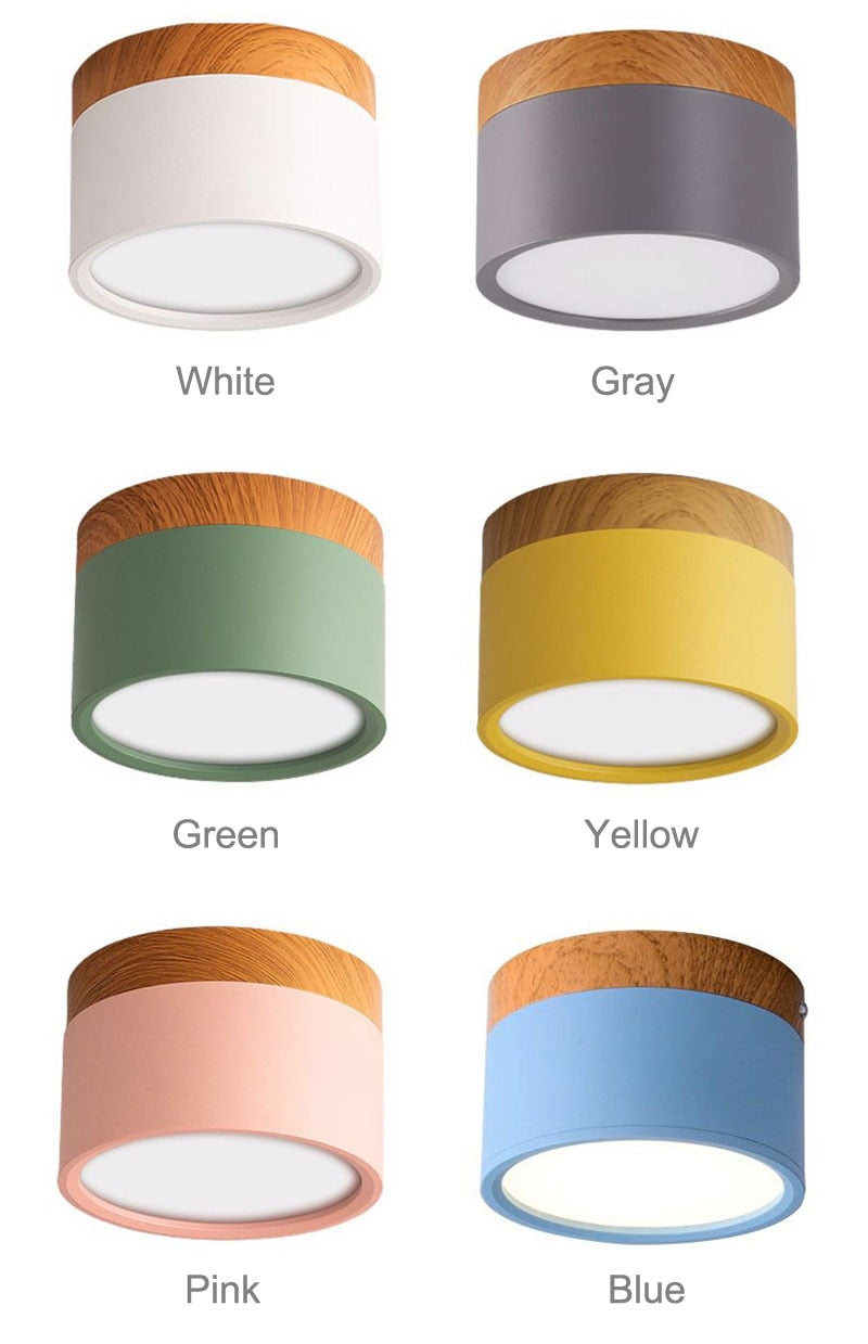 Lumex Petit Plafonnier Led Multicolor Bois Nordique. Couloir-Luire