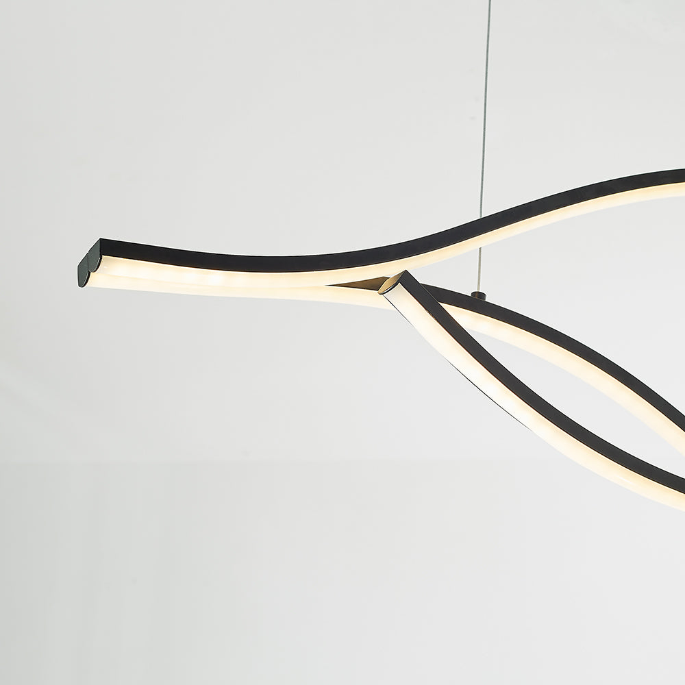 Tiroven Luminaires Suspension linéaire. LED Noir/Or. Salon-Luire