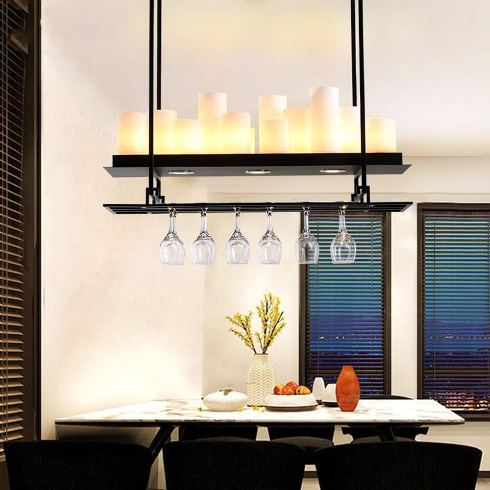 Silva Suspension Cylindre Moderne, Métal/Verre, Blanc/Noir, Restaurant/Bar-Luire