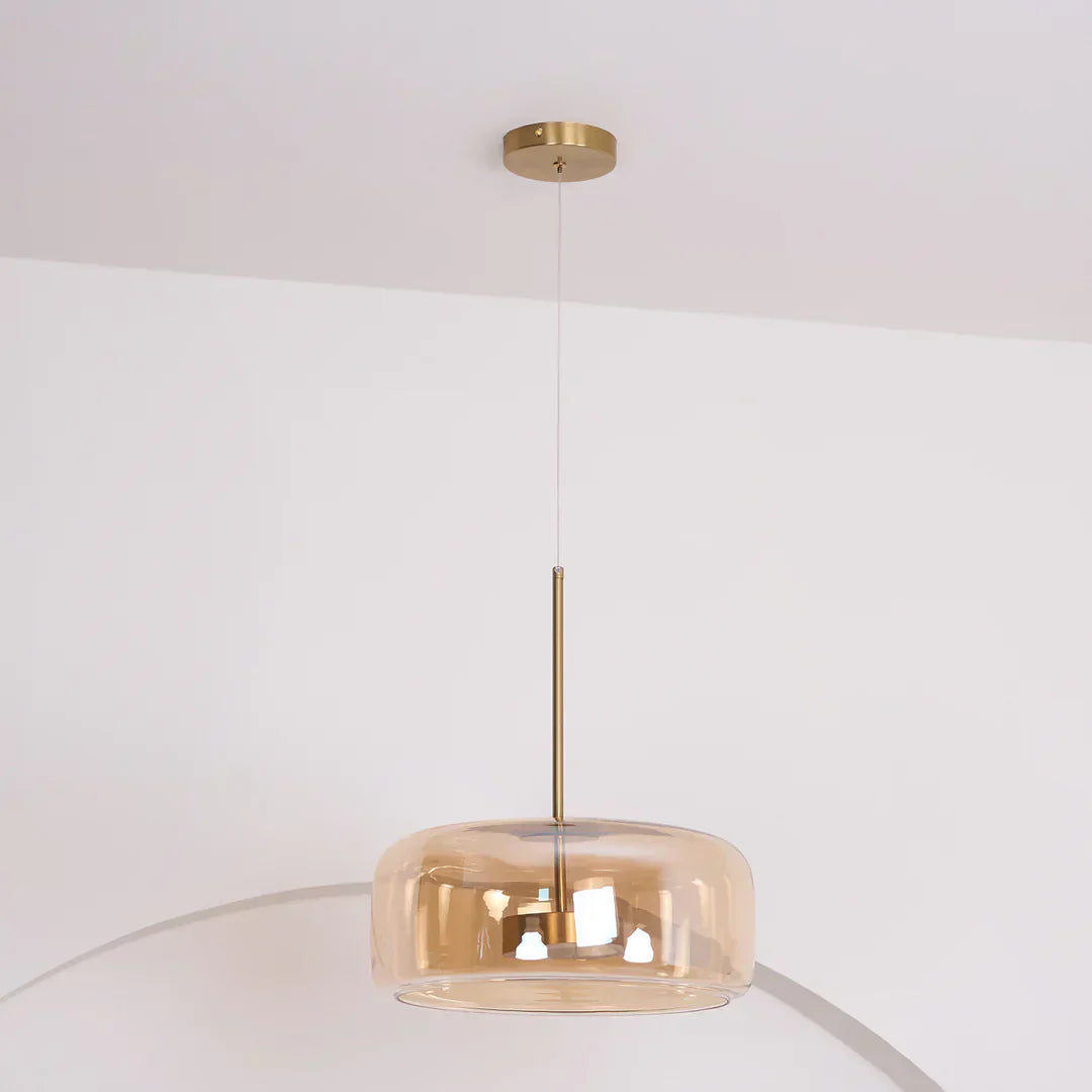 Davelix Suspension Cylindre Moderne Verre. Claire/Grise Fumée/Ambre-Luire