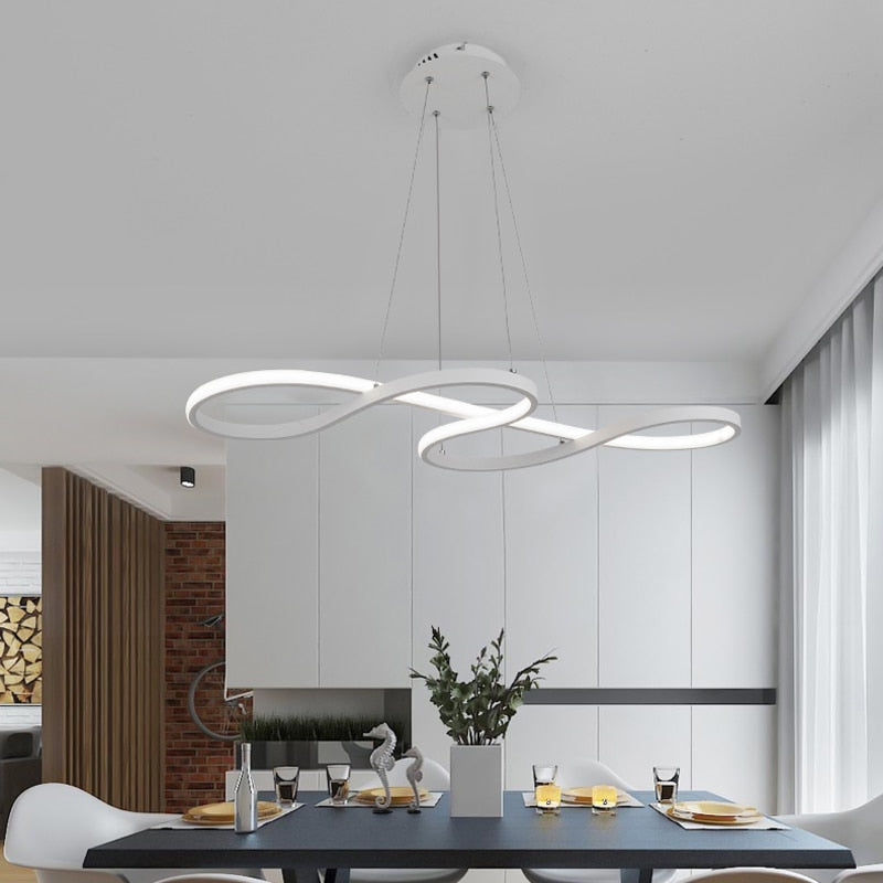 Tavren Suspension Linéaire Nordique Noir/Blanc/Or. Chambre-Luire
