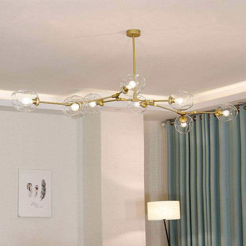 Rurex Suspension Nordique. Verre. Noir/Or. Salon-Luire