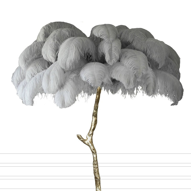 Lampadaire Fleur Luxe Plume/Métal Coloré Salon-Luire
