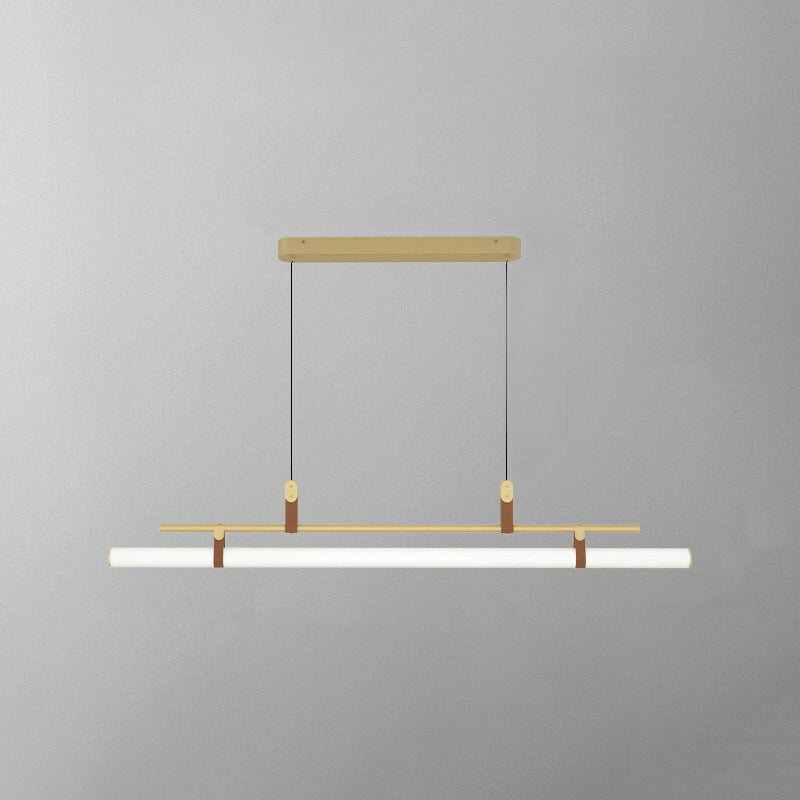 Avenel Suspension Linéaire Simple. Métal/Acrylique. Noir/doré. Chambre-Luire