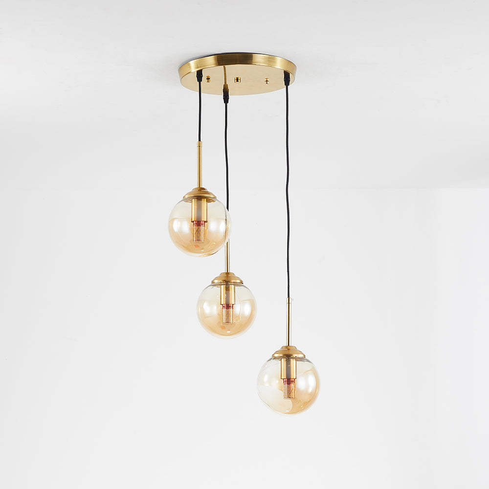 Mavar Luminaires Suspension Verre Transparent Ambre-Luire