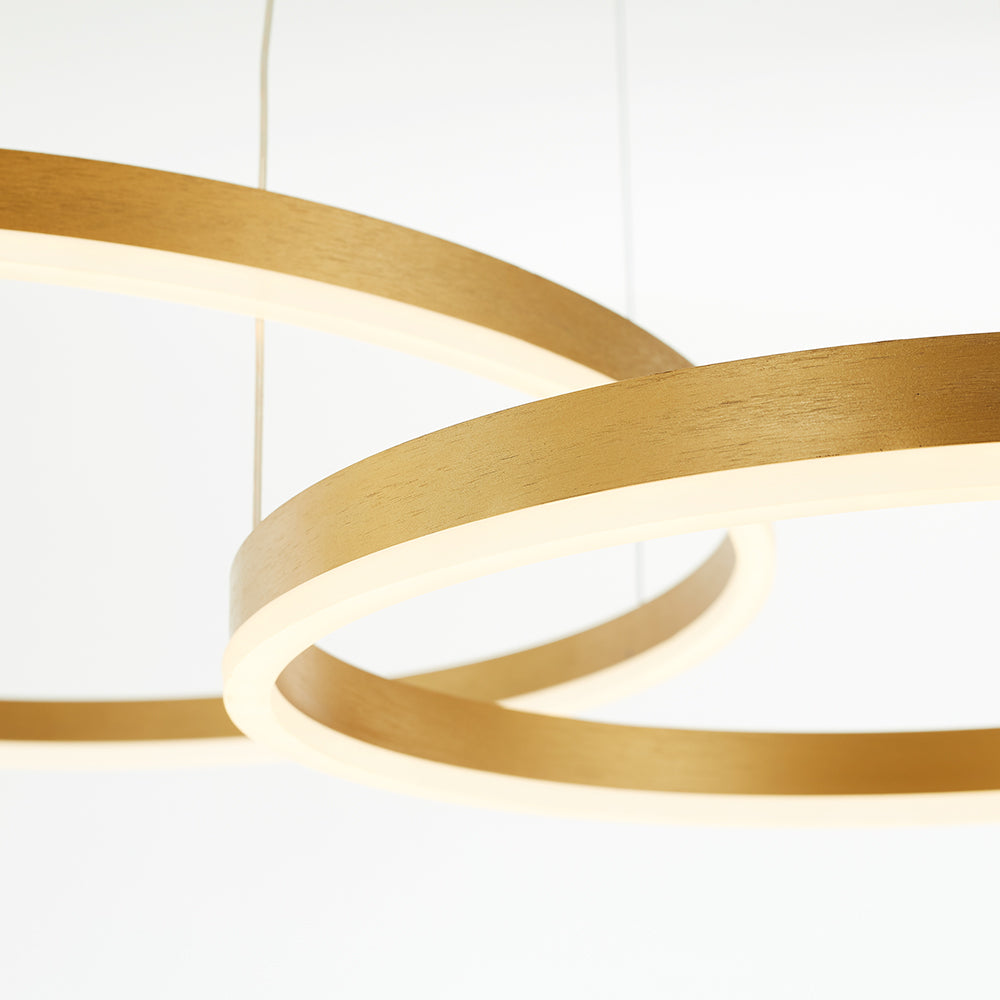 Zorin Suspension Anneau Moderne Métal Noir/Doré/Café Salon-Luire