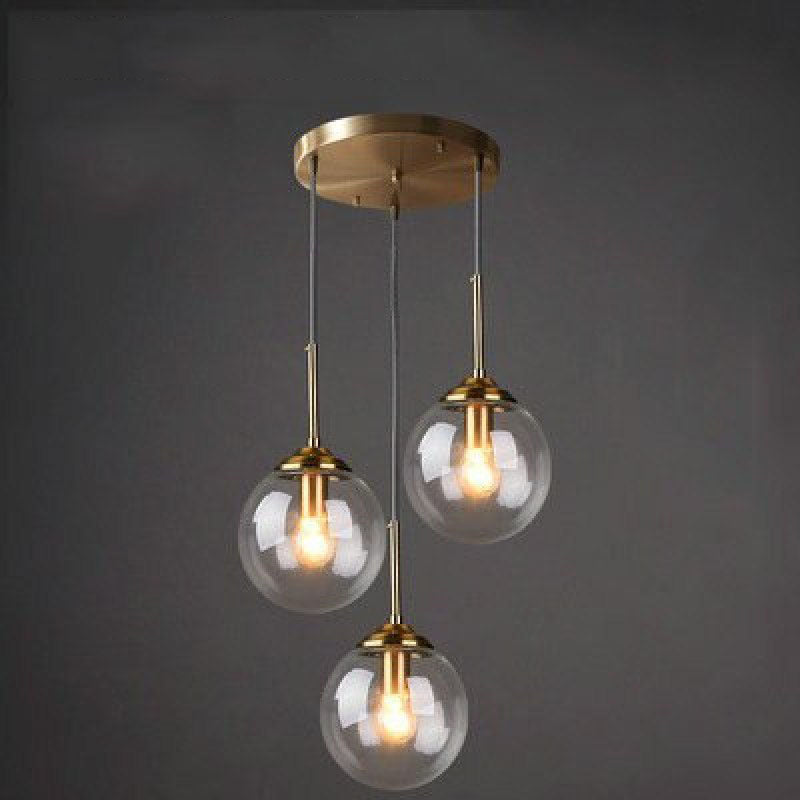 Mavar Luminaires Suspension Verre Transparent Ambre-Luire