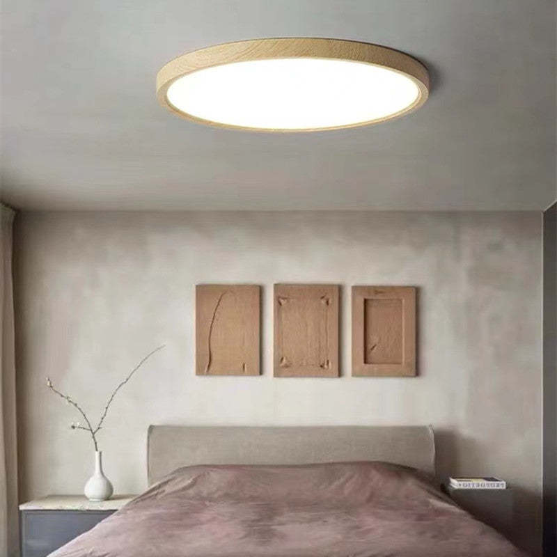 Velor Plafonnier Rond Moderne. Bois Salon-Luire