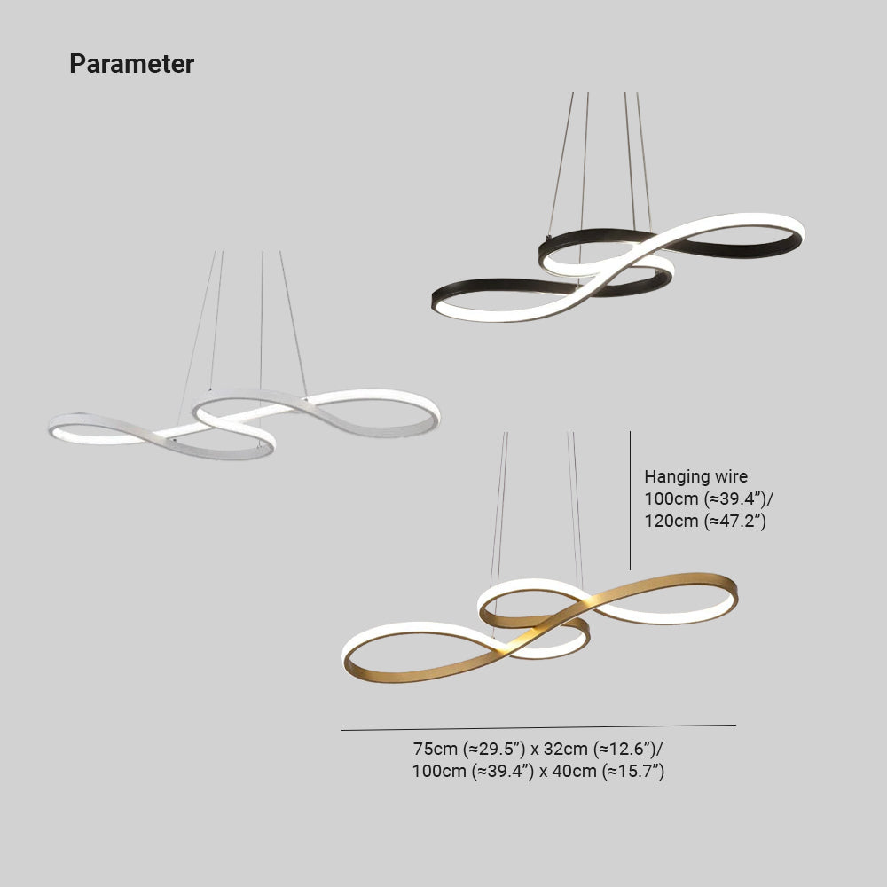 Tavren Suspension Linéaire Nordique Noir/Blanc/Or. Chambre-Luire