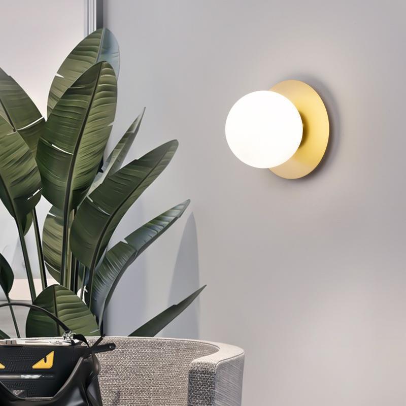 Tavonor Applique Murale Globe Moderne Design LED Métal Verre Noir/Or Salle de Bain-Luire