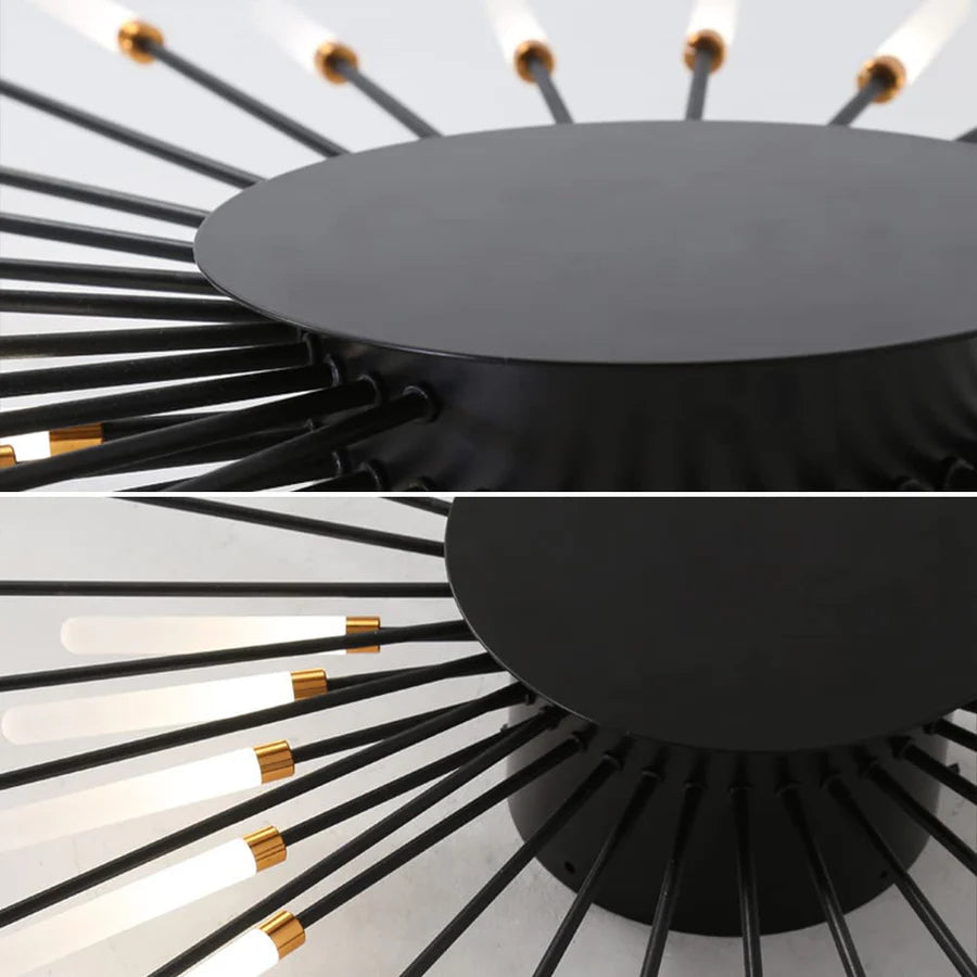 Zenonor Plafonnier Fireworks Design Artistique Noir/Doré-Luire
