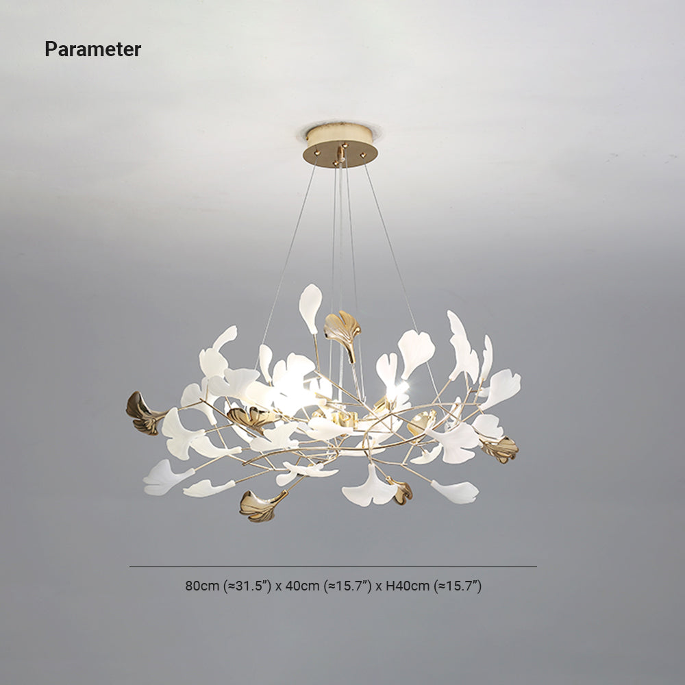 Tirex Suspension Feuille/Multi Moderne Métal/Céramique Doré/Blanc Salon-Luire